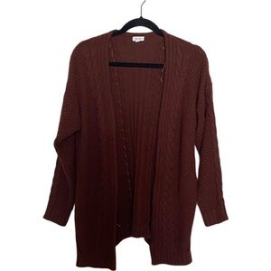 Debut Cozy Brown Open-Front Cardigan Sweater. Size M/L.